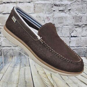 Sebago Docksides Men's Slip On Loafers Shoes Size 8 M Daring Dark Brown Suede